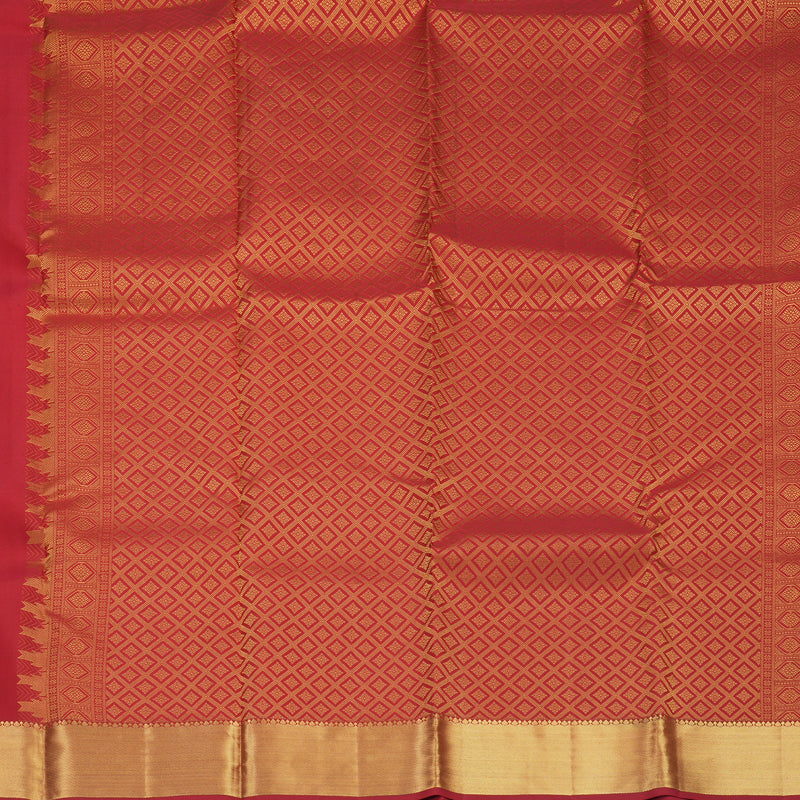 Hayagrivas Handloom Red Kanjivaram Silk Saree SSKBF57E3-1