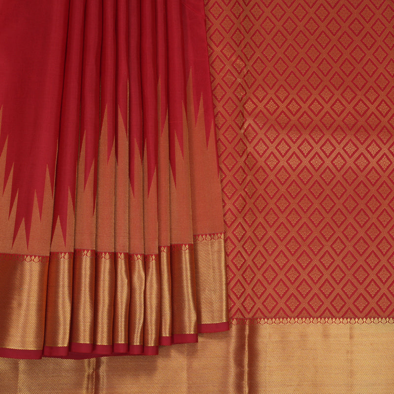 Hayagrivas Handloom Red Kanjivaram Silk Saree SSKBF57E3-1