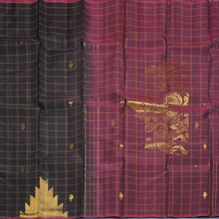 Hayagrivas Handloom Deep Nagapazham Kanjivaram Silk Saree SSKBF60E1-1