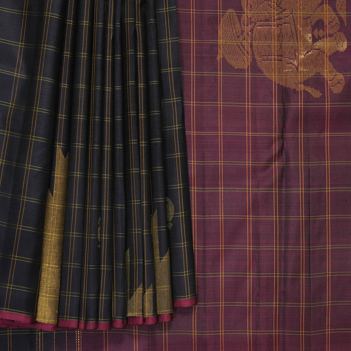 Hayagrivas Handloom Deep Nagapazham Kanjivaram Silk Saree SSKBF60E1-1
