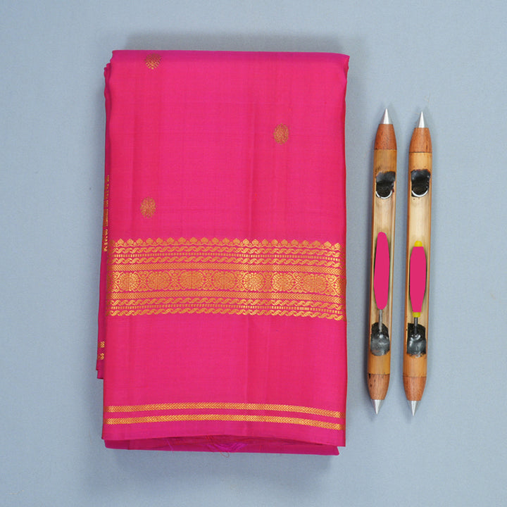 Hayagrivas Handloom Rani Pink Kanjivaram Silk Saree SSKBF60E11-11