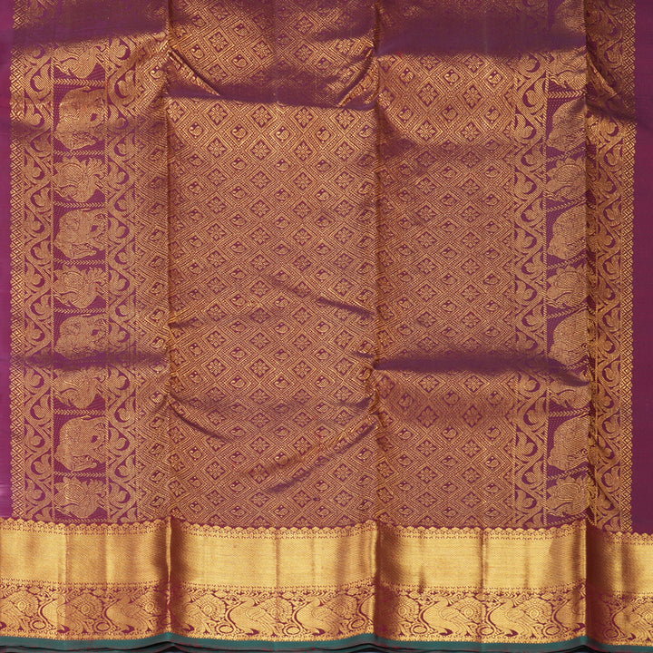 Hayagrivas Handloom Rose Pink Kanjivaram Silk Saree with Burgundy Border SSKBF60E11-14