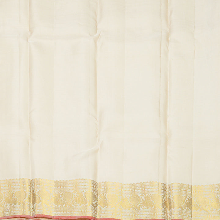Hayagrivas Handloom Half-White Kanjivaram Silk Saree SSCKBF60E11-4