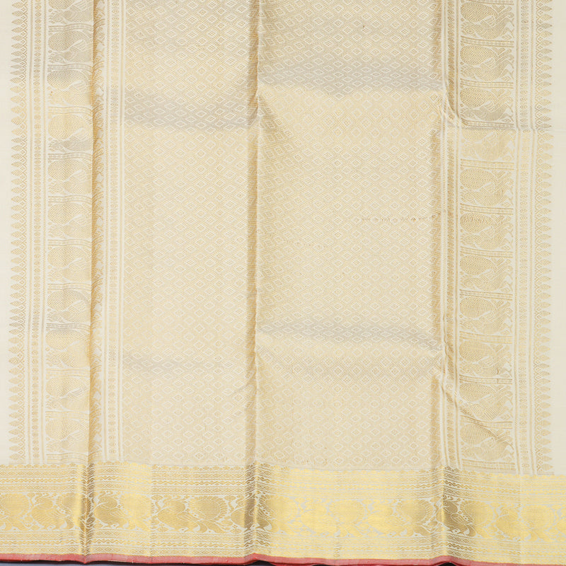 Hayagrivas Handloom Half-White Kanjivaram Silk Saree SSCKBF60E11-4