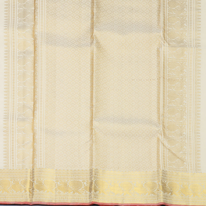 Hayagrivas Handloom Half-White Kanjivaram Silk Saree SSCKBF60E11-4