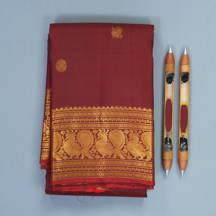 Hayagrivas Handloom Maroon Kanjivaram Silk Saree SSKBF60E11-8