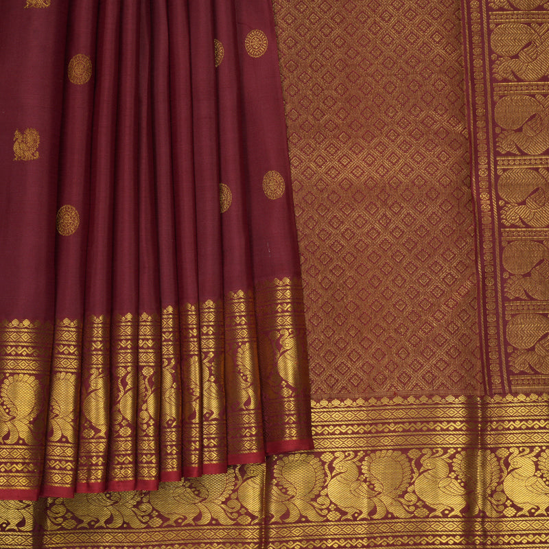 Hayagrivas Handloom Maroon Kanjivaram Silk Saree SSKBF60E11-8
