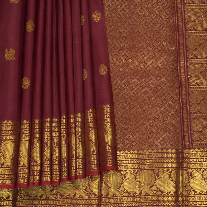 Hayagrivas Handloom Maroon Kanjivaram Silk Saree SSKBF60E11-8