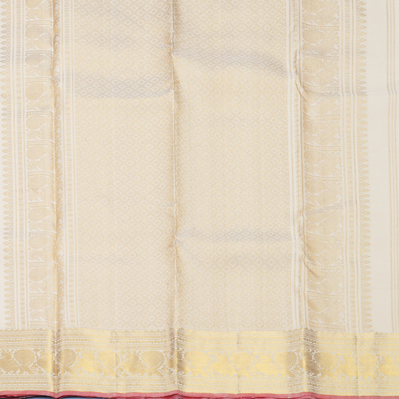 Hayagrivas Handloom Half-White Kanjivaram Silk Saree SSKBF60E11-9