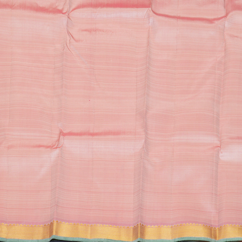 Hayagrivas Handloom Half-White Kanjivaram Silk Saree with Onion Pink Border SSKBF60E2-1