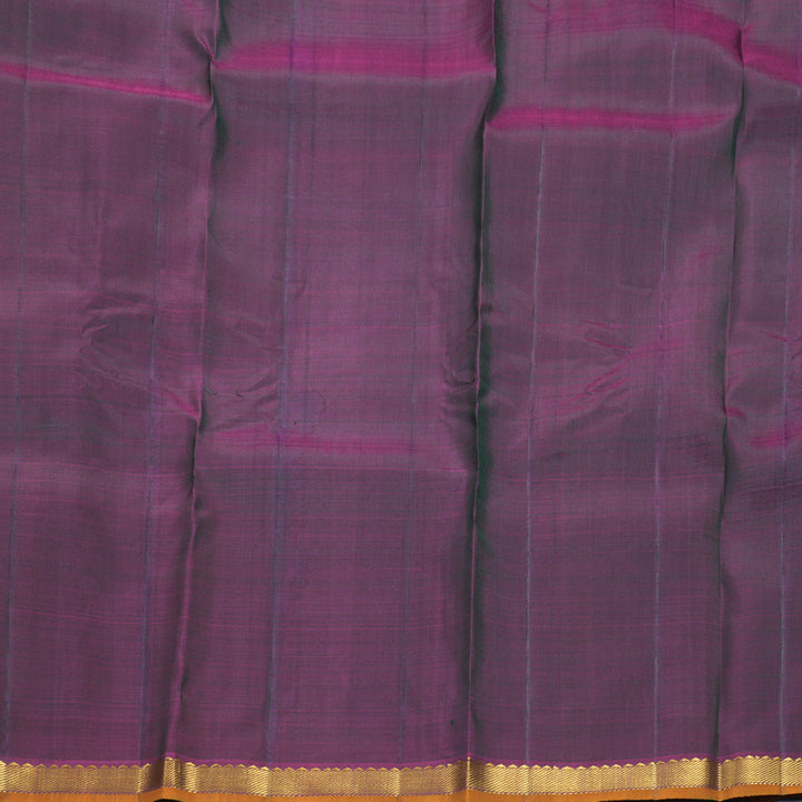 Hayagrivas Handloom Bottle Green Kanjivaram Silk Saree with Purple Border SSKBF60E3-4