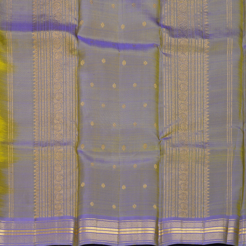 Hayagrivas Handloom Lime Green Kanjivaram Silk Saree with Light Purple Border SSKBF60E4-9