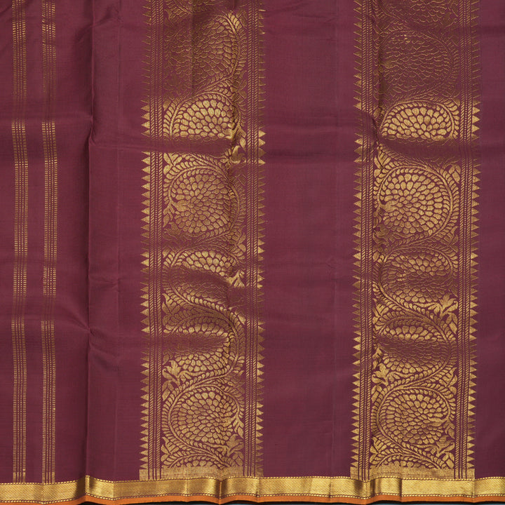 Hayagrivas Handloom Pinkish-Maroon Kanjivaram Silk Saree SSKBF60E5-1