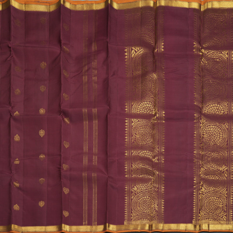 Hayagrivas Handloom Pinkish-Maroon Kanjivaram Silk Saree SSKBF60E5-1