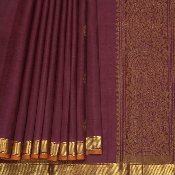 Hayagrivas Handloom Pinkish-Maroon Kanjivaram Silk Saree SSKBF60E5-1
