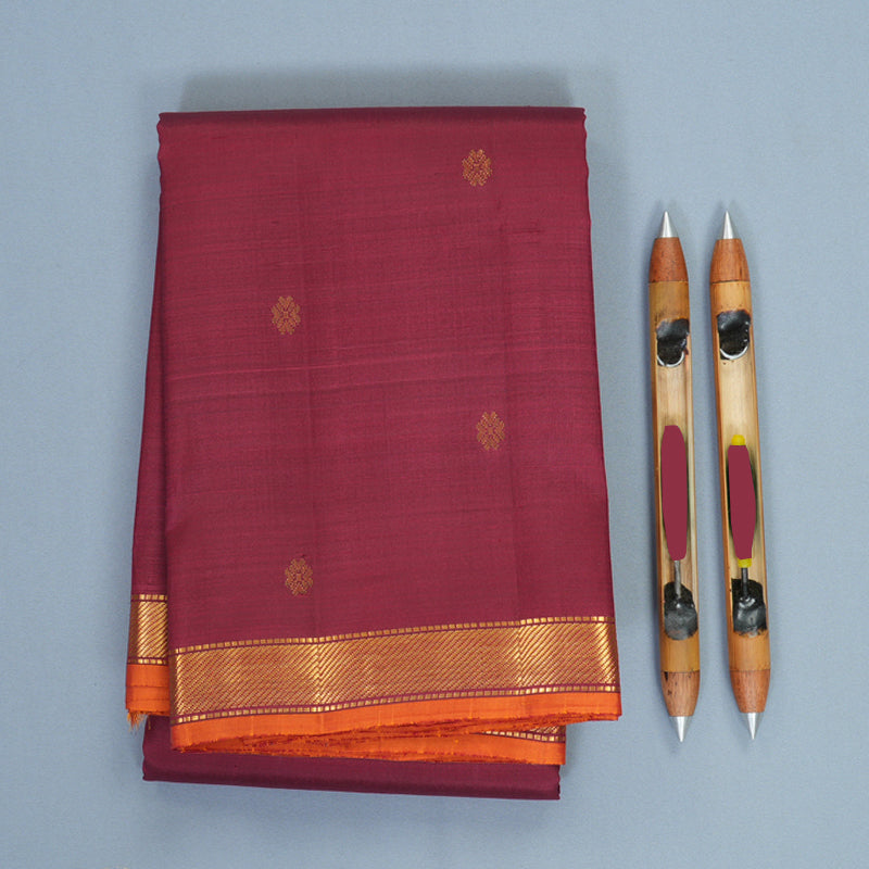 Hayagrivas Handloom Pinkish-Maroon Kanjivaram Silk Saree SSKBF60E5-3