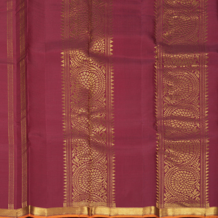 Hayagrivas Handloom Pinkish-Maroon Kanjivaram Silk Saree SSKBF60E5-3