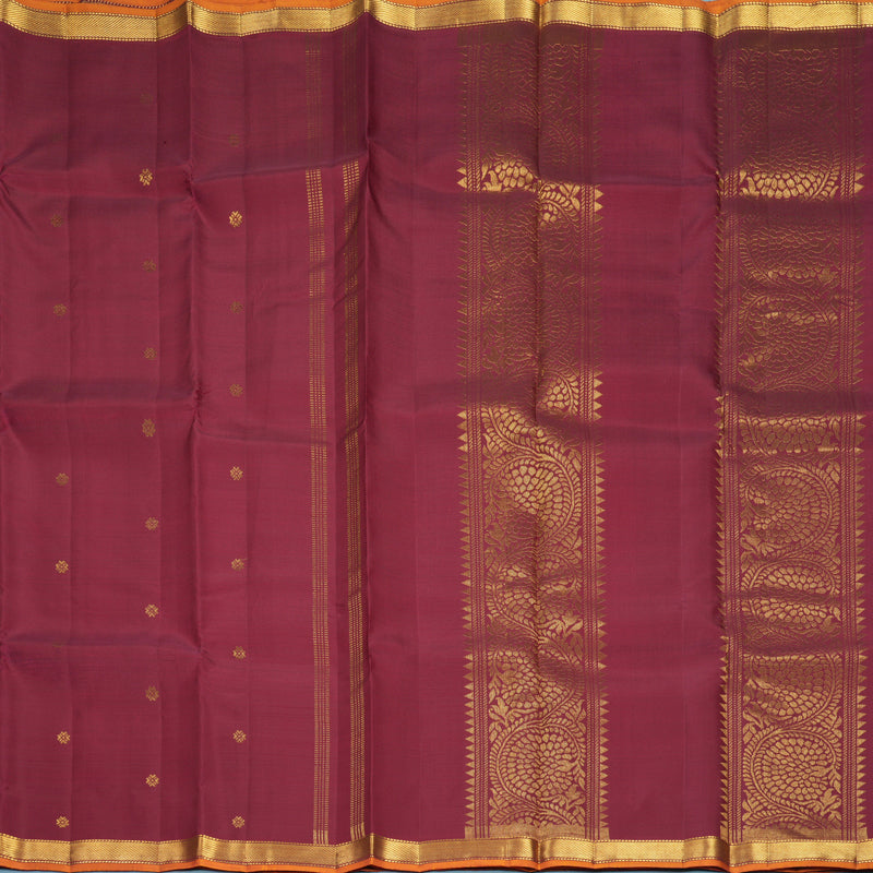 Hayagrivas Handloom Pinkish-Maroon Kanjivaram Silk Saree SSKBF60E5-3
