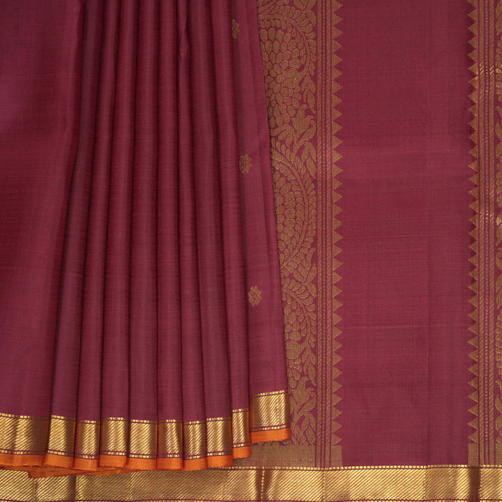 Hayagrivas Handloom Pinkish-Maroon Kanjivaram Silk Saree SSKBF60E5-3