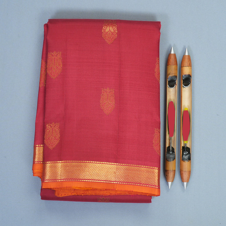 Hayagrivas Handloom Pinkish-Maroon Kanjivaram Silk Saree SSKBF60E5-4