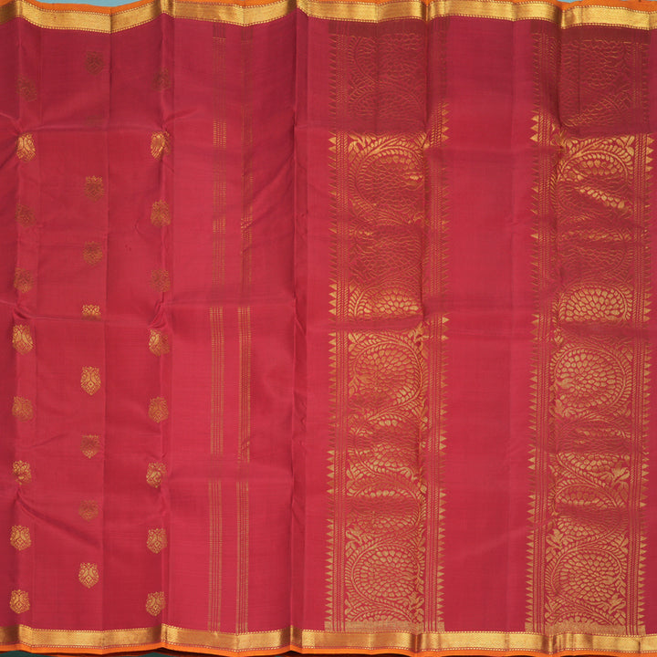 Hayagrivas Handloom Pinkish-Maroon Kanjivaram Silk Saree SSKBF60E5-4