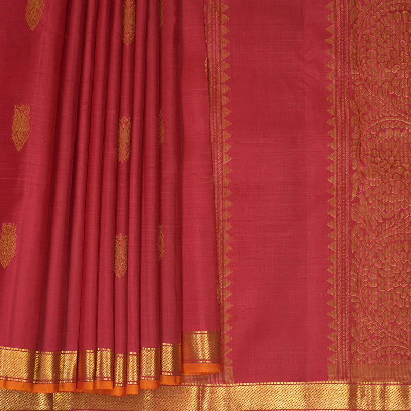 Hayagrivas Handloom Pinkish-Maroon Kanjivaram Silk Saree SSKBF60E5-4