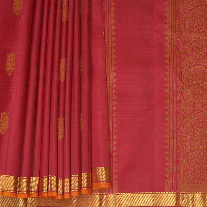 Hayagrivas Handloom Pinkish-Maroon Kanjivaram Silk Saree SSKBF60E5-4