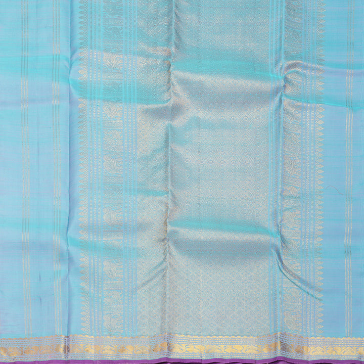 Hayagrivas Handloom Rose Pink Kanjivaram Silk Saree with Powder Blue Border SSKBF60E8-1