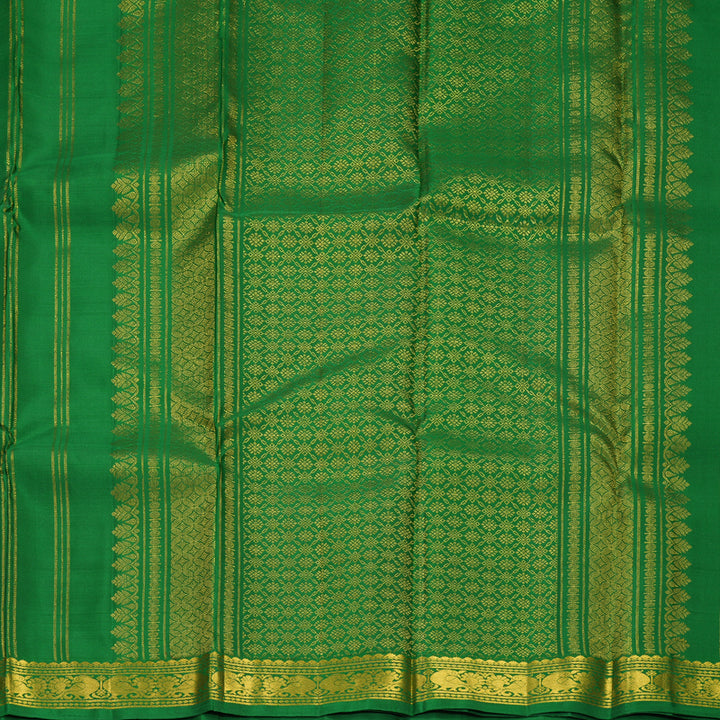 Hayagrivas Handloom Green Kanjivaram Silk Saree SSKBF60E8-7