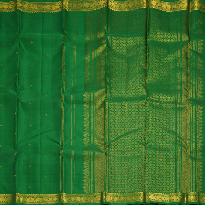 Hayagrivas Handloom Green Kanjivaram Silk Saree SSKBF60E8-7