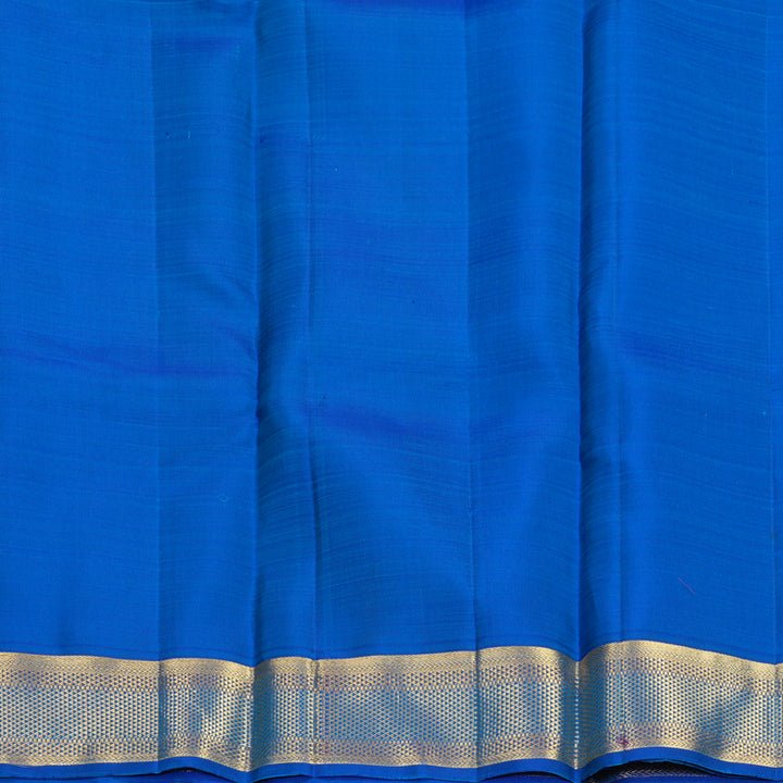 Hayagrivas Handloom Sky Blue Kanjivaram Silk Saree with Royal Blue Border SSKBF60E9-2