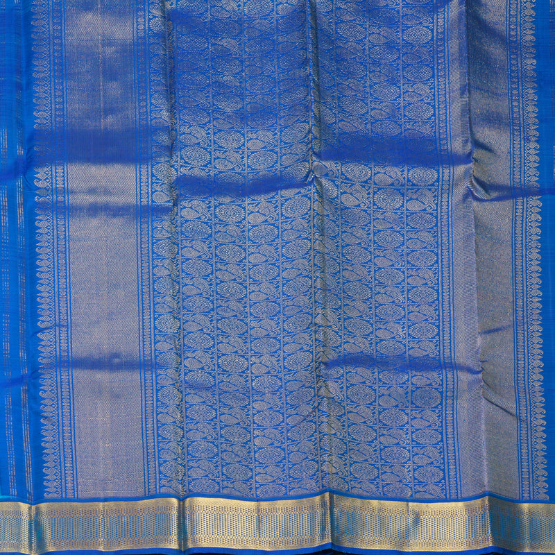 Hayagrivas Handloom Sky Blue Kanjivaram Silk Saree with Royal Blue Border SSKBF60E9-2