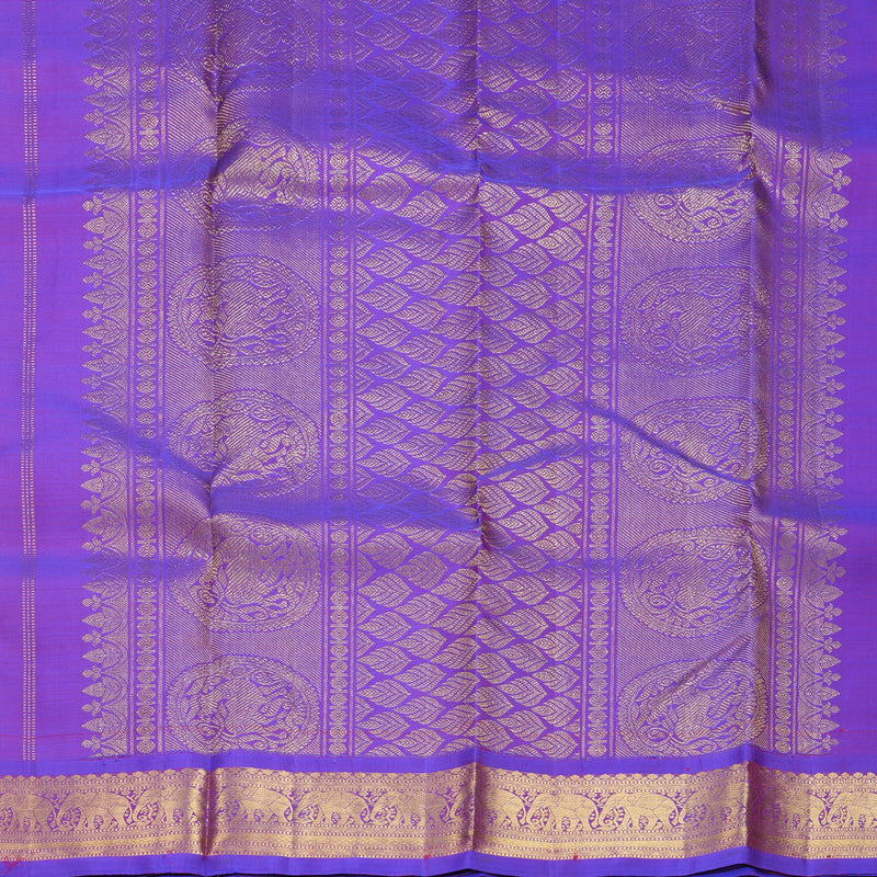 Hayagrivas Handloom Rani Pink Kanjivaram Silk Saree with Purple Border SSKBF60E9-4