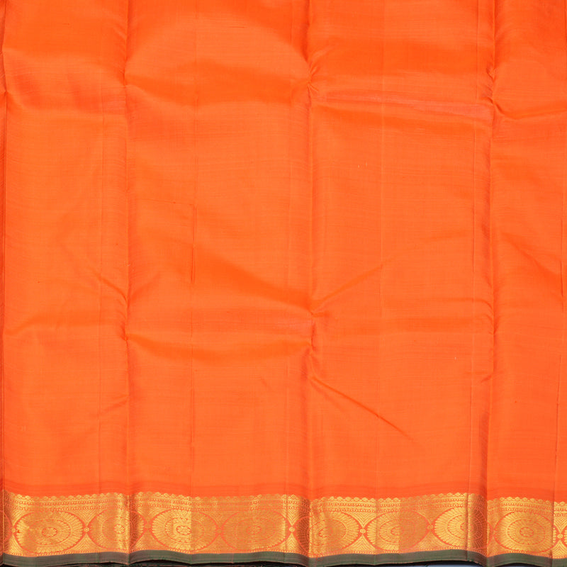 Hayagrivas Handloom Carrot Orange Kanjivaram Silk Saree with Orange Border SSCBF60E9-5