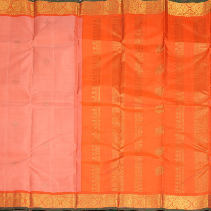 Hayagrivas Handloom Carrot Orange Kanjivaram Silk Saree with Orange Border SSCBF60E9-5
