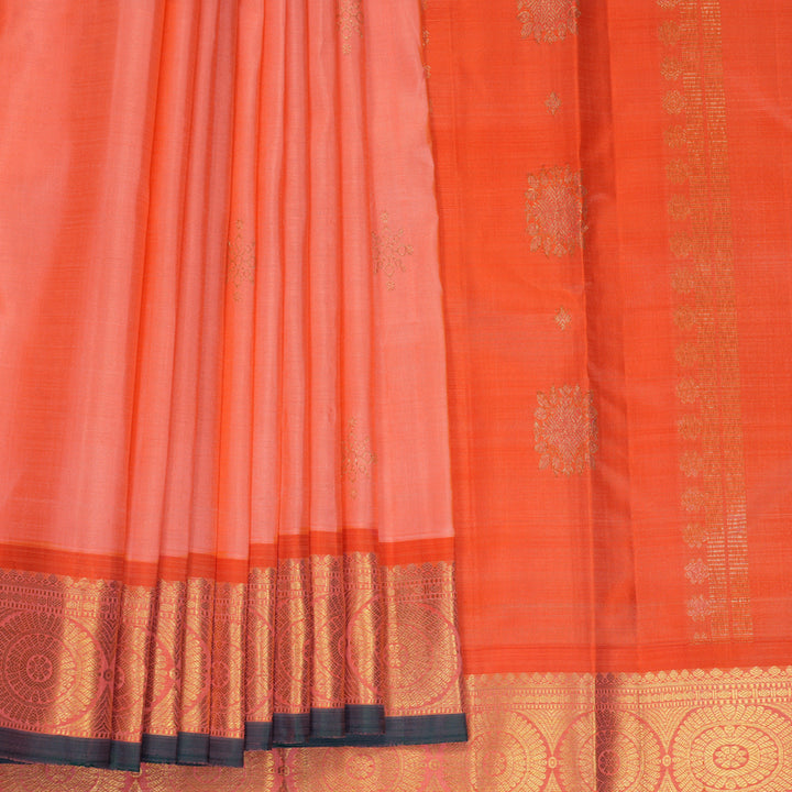 Hayagrivas Handloom Carrot Orange Kanjivaram Silk Saree with Orange Border SSCBF60E9-5