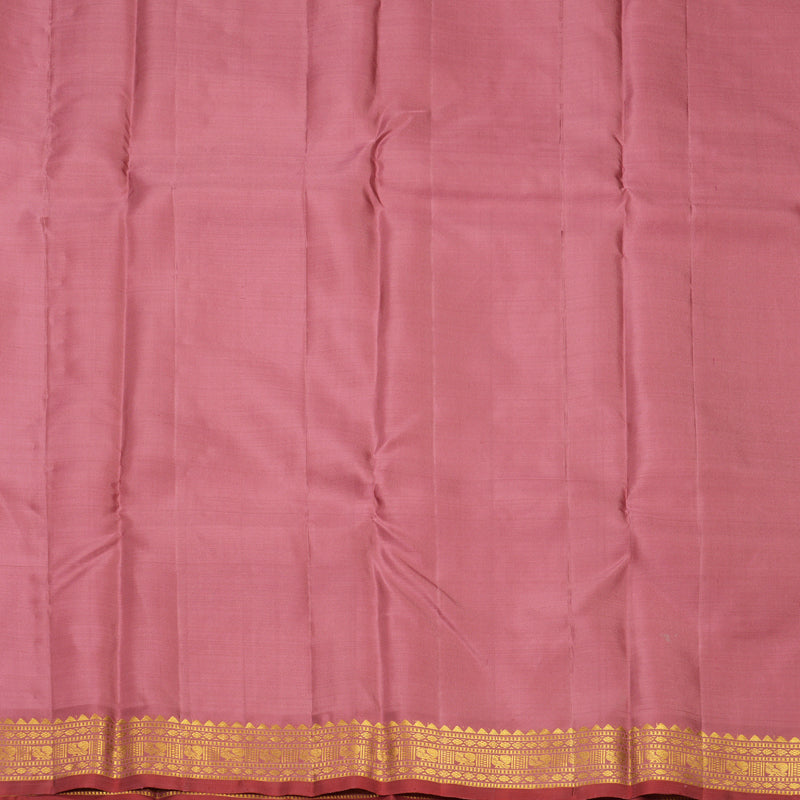 Hayagrivas Handloom Lotus Pink Kanjivaram Silk Saree with Guava Pink Border SSKBF60E9-8