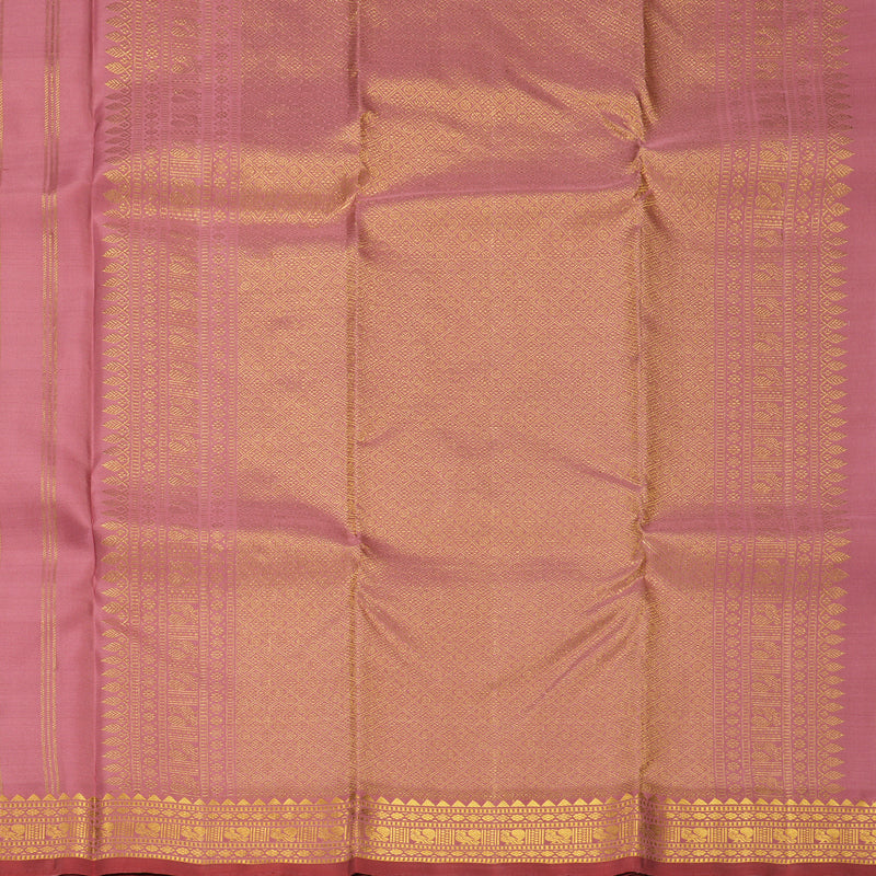 Hayagrivas Handloom Lotus Pink Kanjivaram Silk Saree with Guava Pink Border SSKBF60E9-8