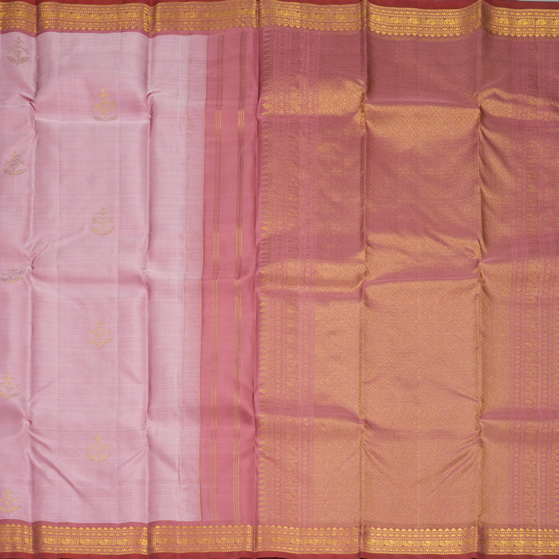 Hayagrivas Handloom Lotus Pink Kanjivaram Silk Saree with Guava Pink Border SSKBF60E9-8