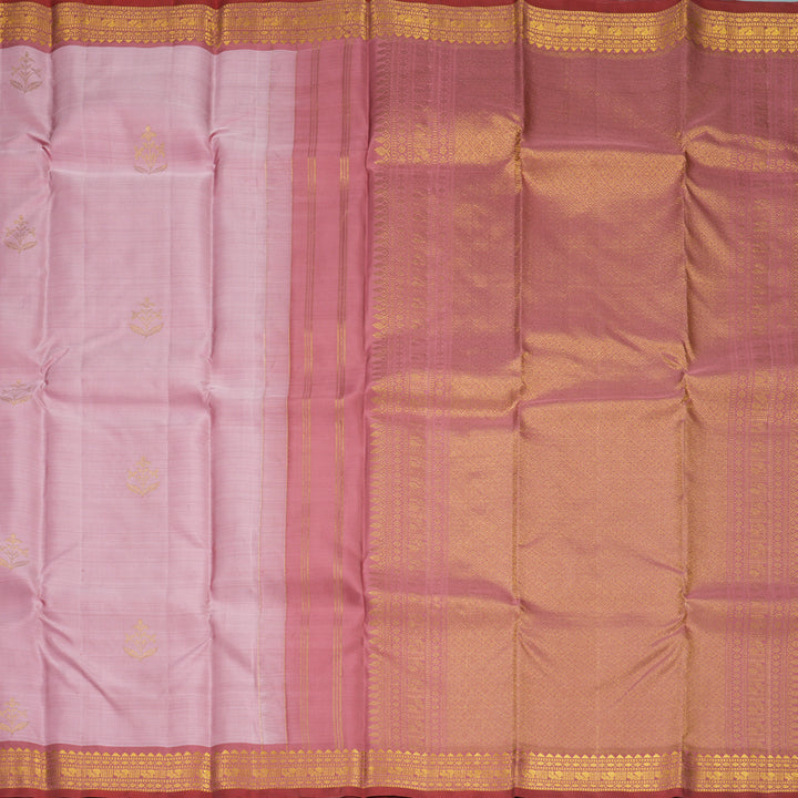 Hayagrivas Handloom Lotus Pink Kanjivaram Silk Saree with Guava Pink Border SSKBF60E9-8
