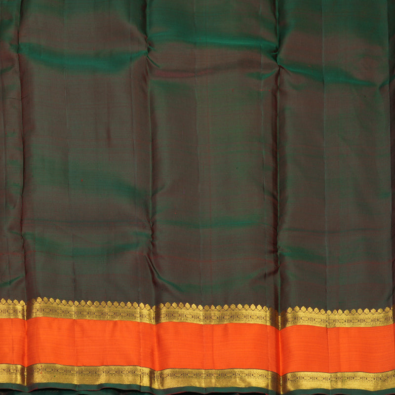 Hayagrivas Handloom Red Kanjivaram Silk Saree with Orange Border SSKBF61E1-14