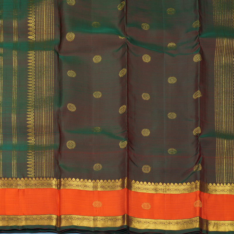 Hayagrivas Handloom Red Kanjivaram Silk Saree with Orange Border SSKBF61E1-14