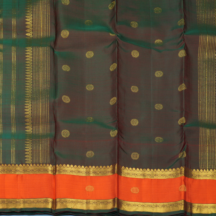 Hayagrivas Handloom Red Kanjivaram Silk Saree with Orange Border SSKBF61E1-14