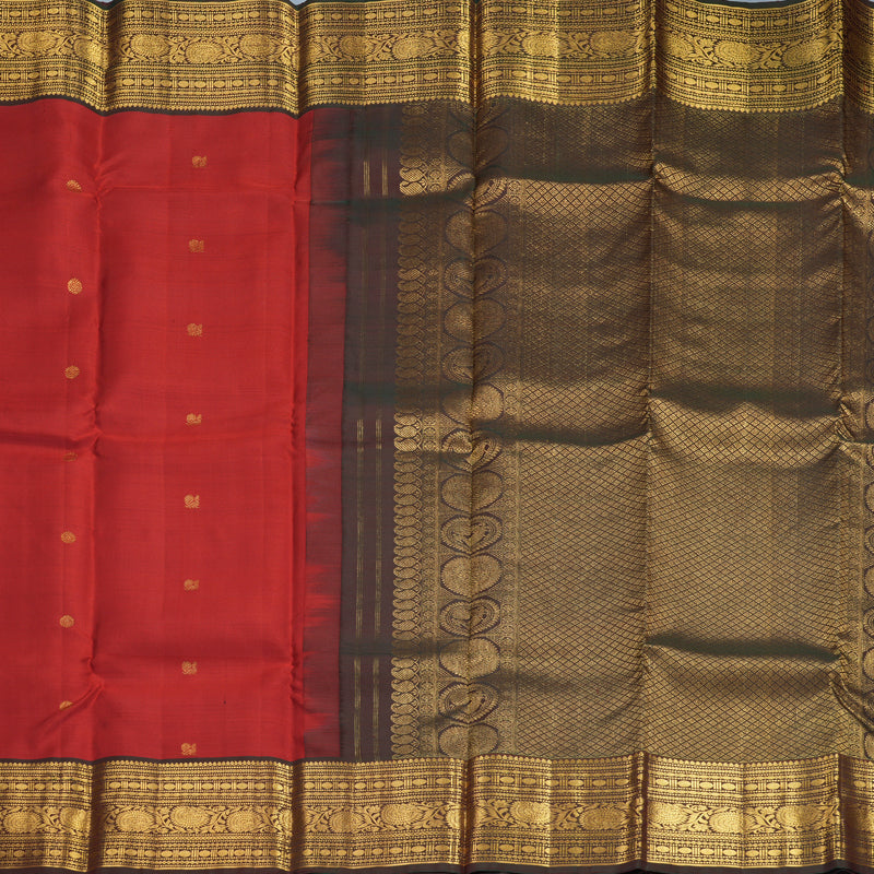 Hayagrivas Handloom Red Kanjivaram Silk Saree with Manthalir Border SSKBF61E1-19