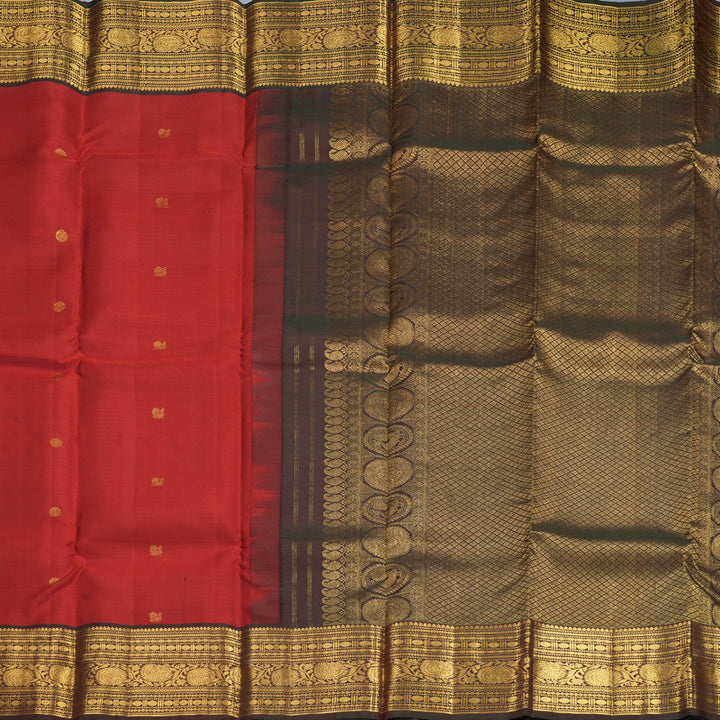 Hayagrivas Handloom Red Kanjivaram Silk Saree with Manthalir Border SSKBF61E1-19