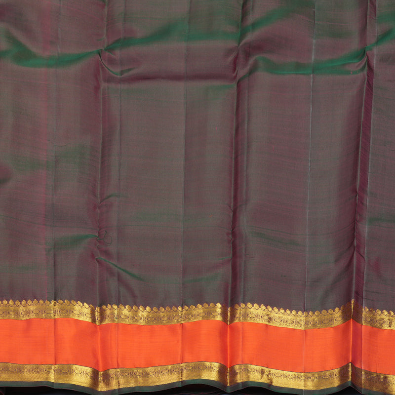 Hayagrivas Handloom Rose Pink Kanjivaram Silk Saree with Orange Border SSKBF61E1-6