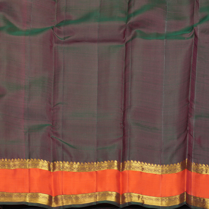 Hayagrivas Handloom Rose Pink Kanjivaram Silk Saree with Orange Border SSKBF61E1-6