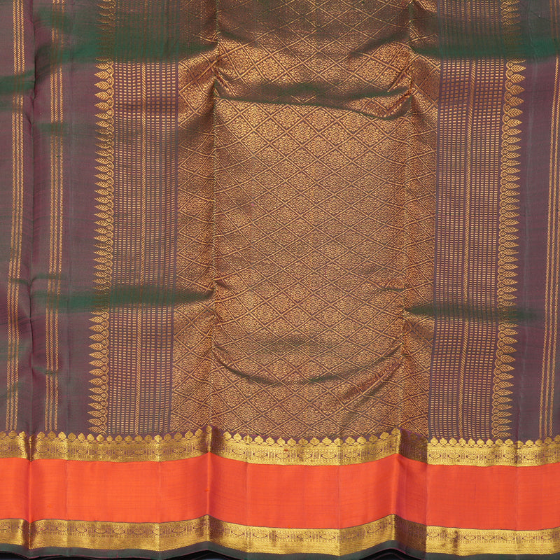 Hayagrivas Handloom Rose Pink Kanjivaram Silk Saree with Orange Border SSKBF61E1-6