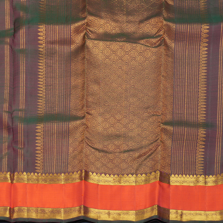 Hayagrivas Handloom Rose Pink Kanjivaram Silk Saree with Orange Border SSKBF61E1-6