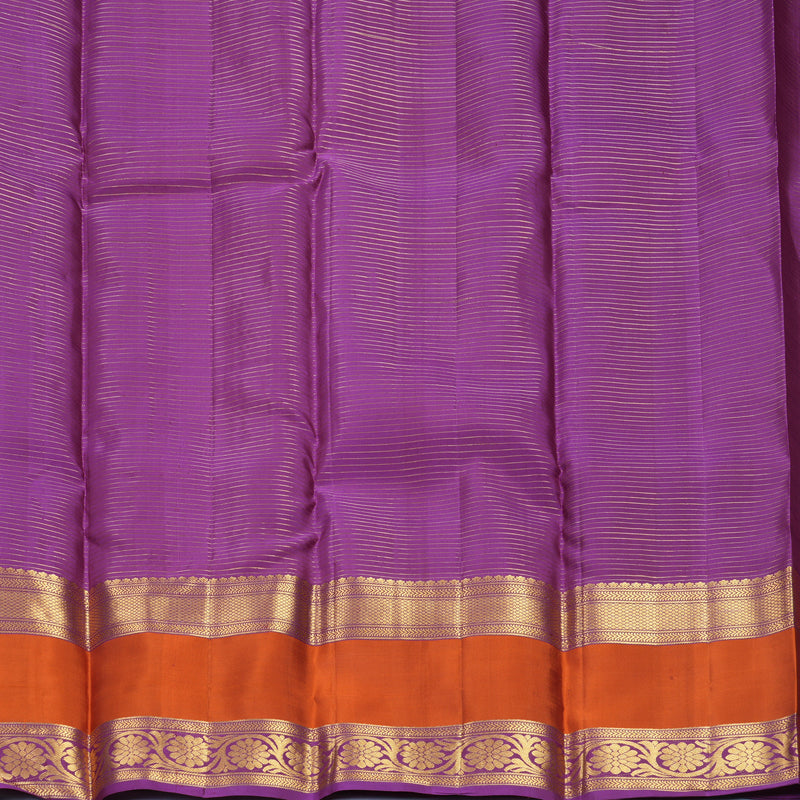 Hayagrivas Handloom Dark Green Kanjivaram Silk Saree with Rust Orange Border SSKBF61E10-4